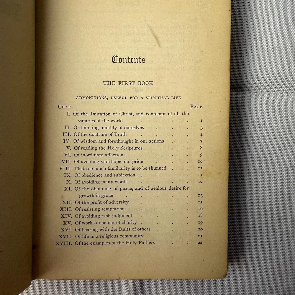 Antique 1872 Imitation of Christ Thomas a Kempis Rivingtons Baptism Inscription